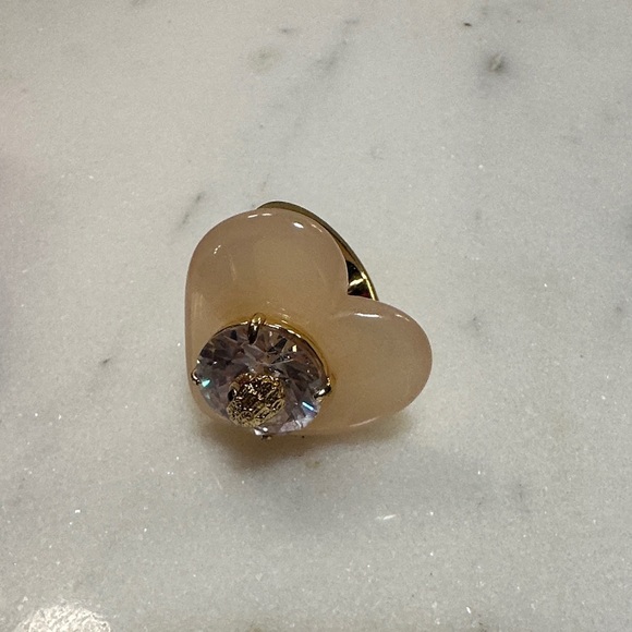 Kurt Geiger Pink Heart Ring with Crystal Detail - Picture 2 of 5